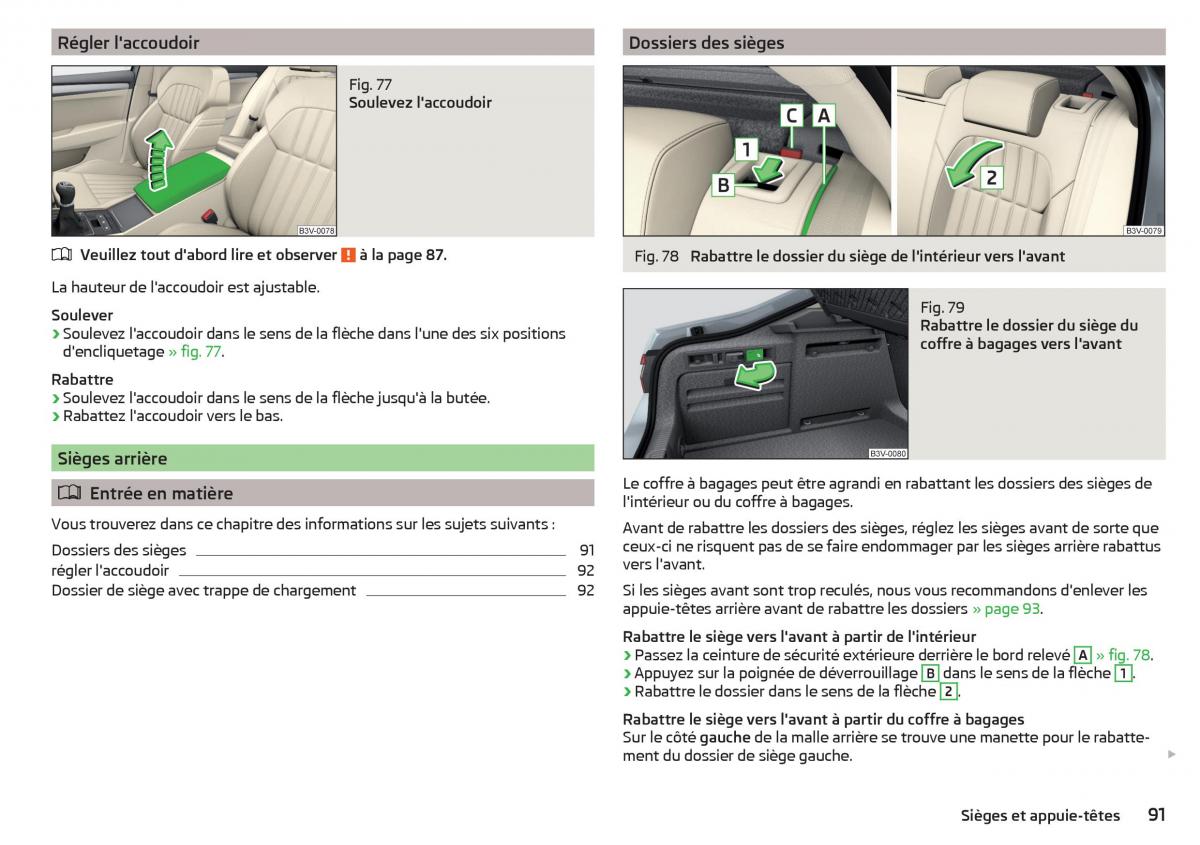 Skoda Superb III 3 manuel du proprietaire / page 93