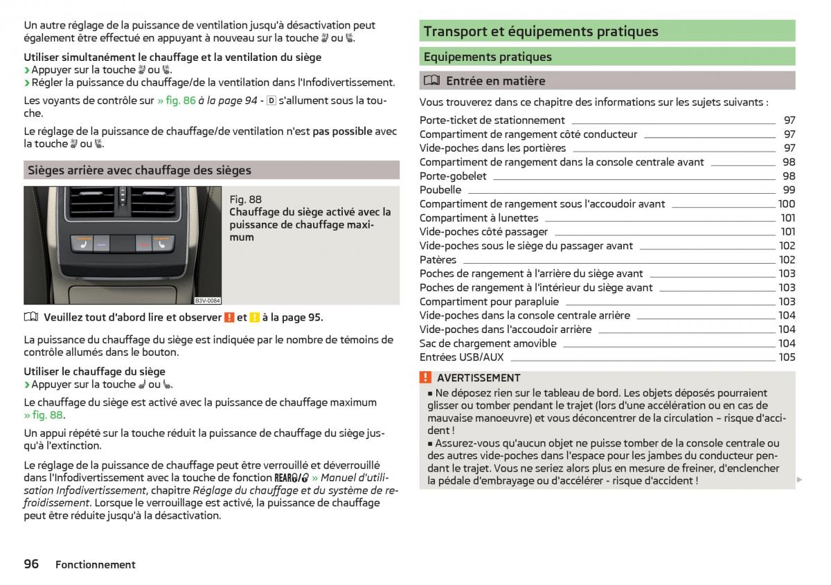 Skoda Superb III 3 manuel du proprietaire / page 98