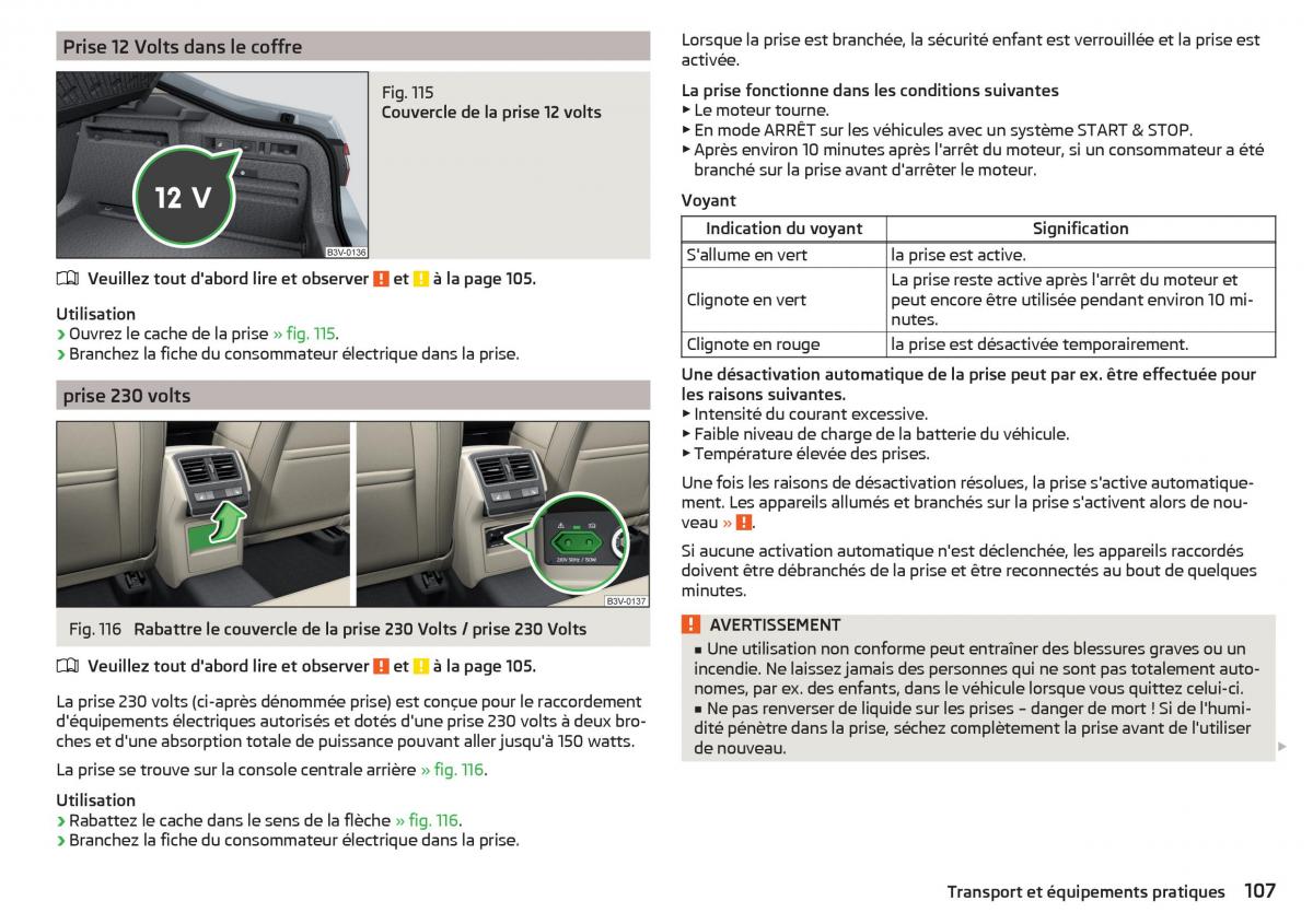 Skoda Superb III 3 manuel du proprietaire / page 109