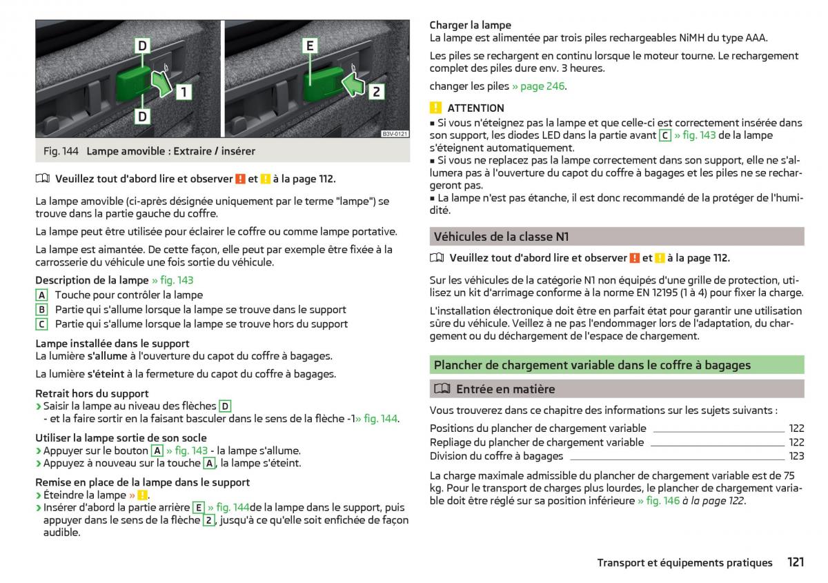 Skoda Superb III 3 manuel du proprietaire / page 123