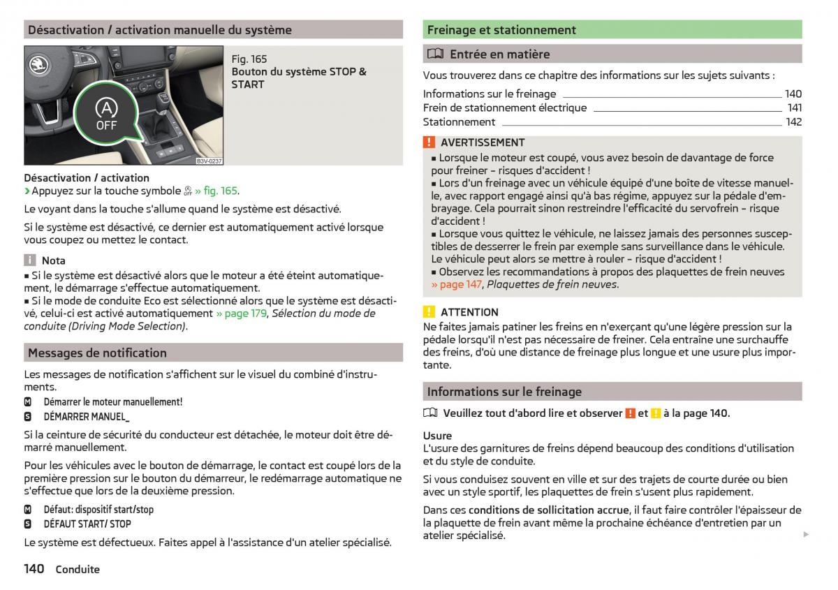 Skoda Superb III 3 manuel du proprietaire / page 142