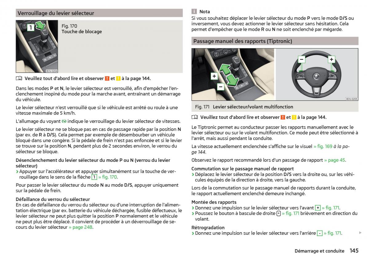 Skoda Superb III 3 manuel du proprietaire / page 147