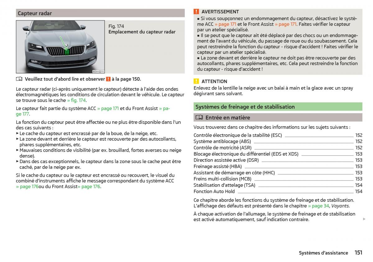 Skoda Superb III 3 manuel du proprietaire / page 153