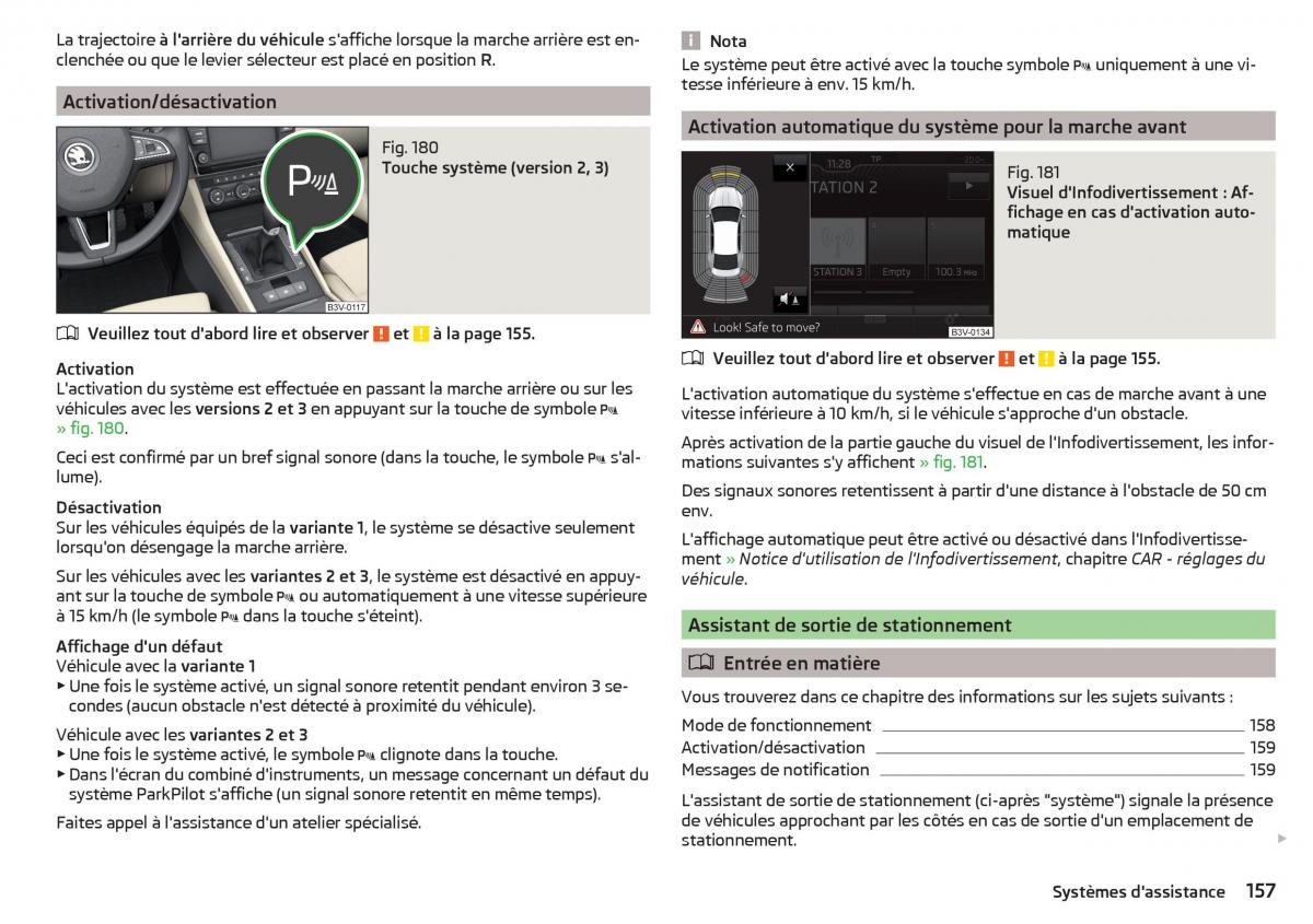 Skoda Superb III 3 manuel du proprietaire / page 159