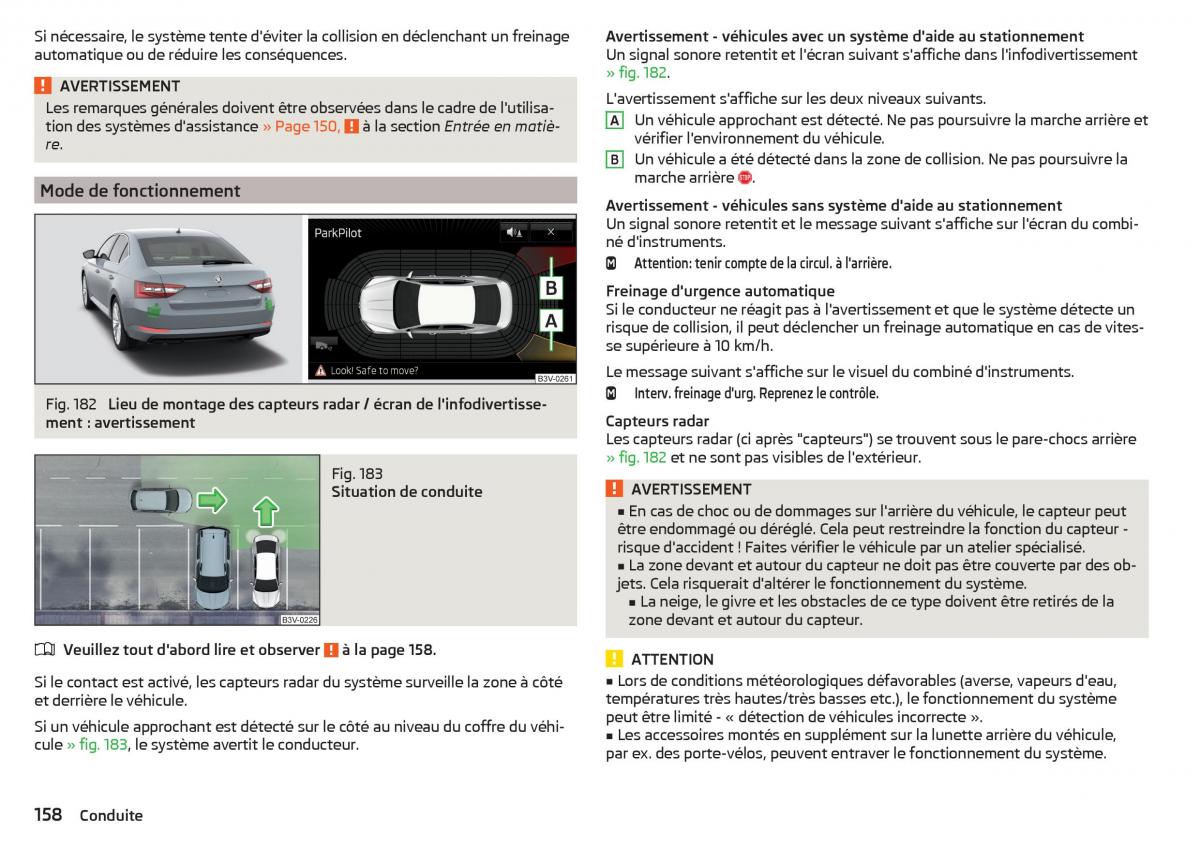 Skoda Superb III 3 manuel du proprietaire / page 160