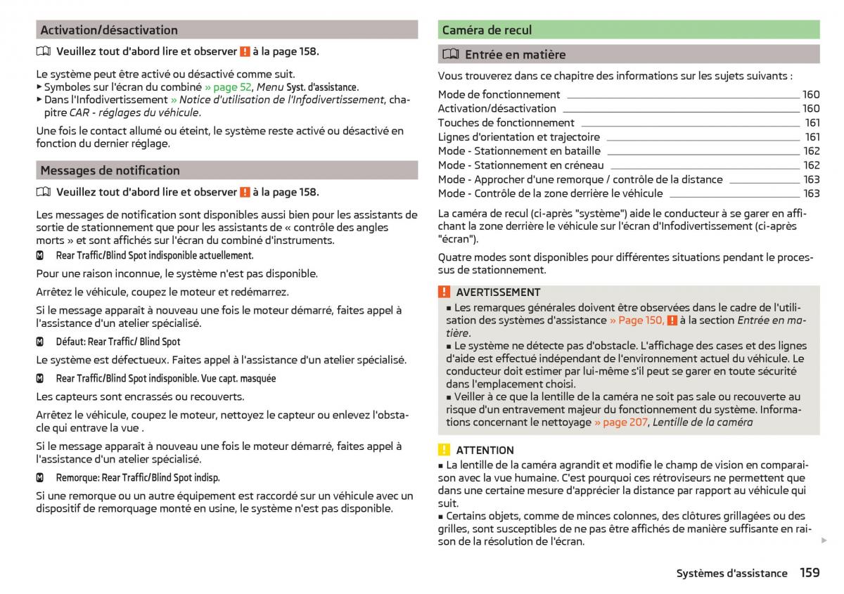 Skoda Superb III 3 manuel du proprietaire / page 161