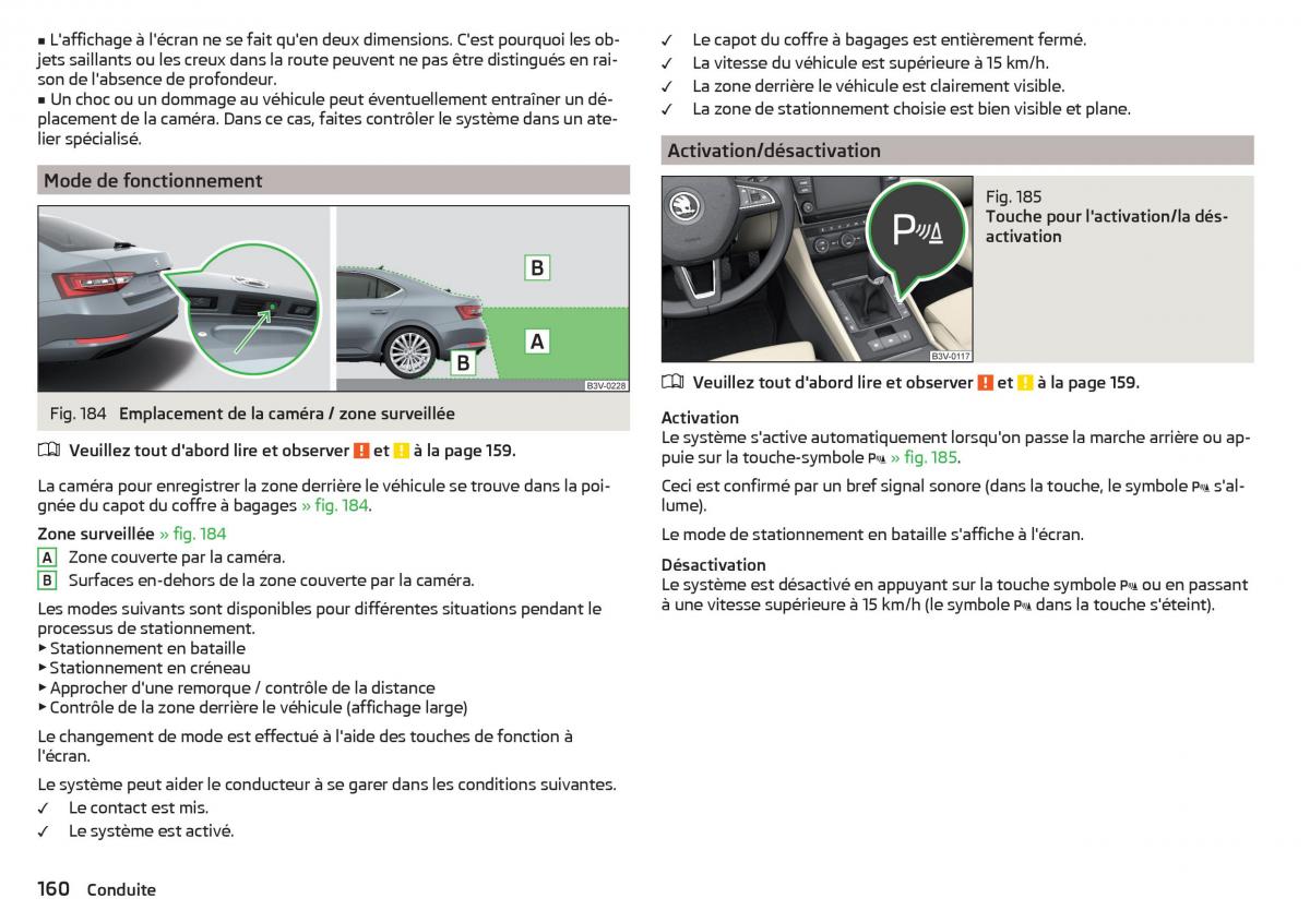 Skoda Superb III 3 manuel du proprietaire / page 162