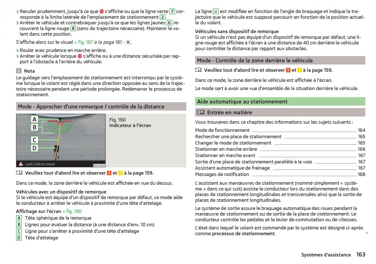 Skoda Superb III 3 manuel du proprietaire / page 165