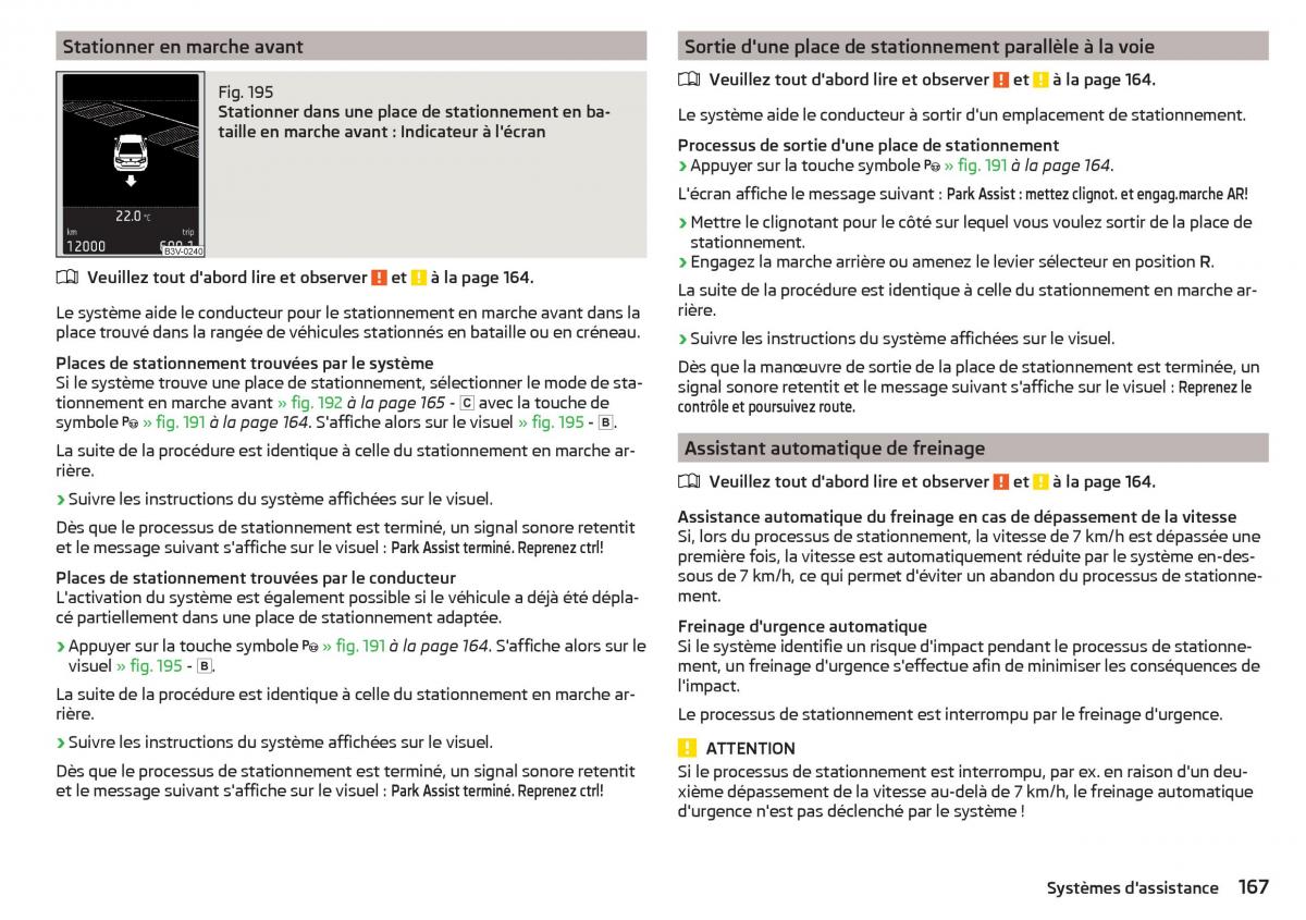 Skoda Superb III 3 manuel du proprietaire / page 169