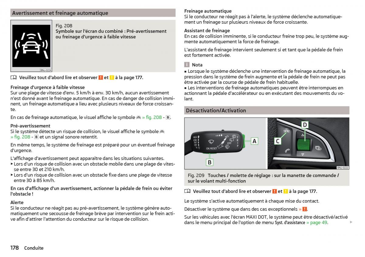 Skoda Superb III 3 manuel du proprietaire / page 180