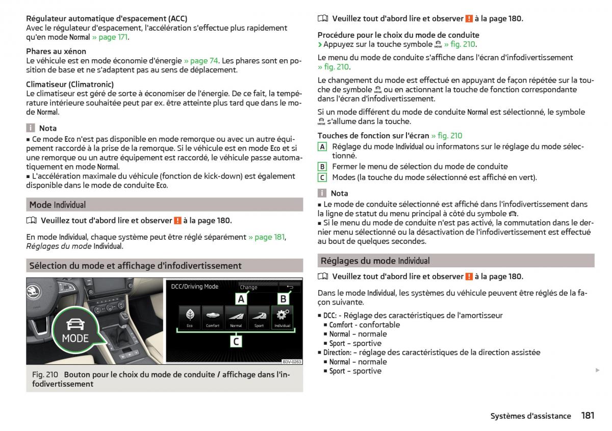 Skoda Superb III 3 manuel du proprietaire / page 183