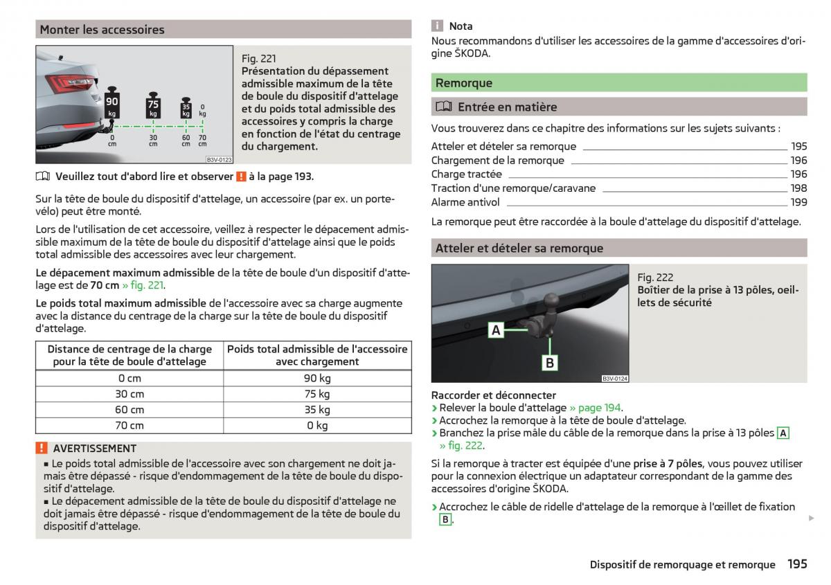 Skoda Superb III 3 manuel du proprietaire / page 197