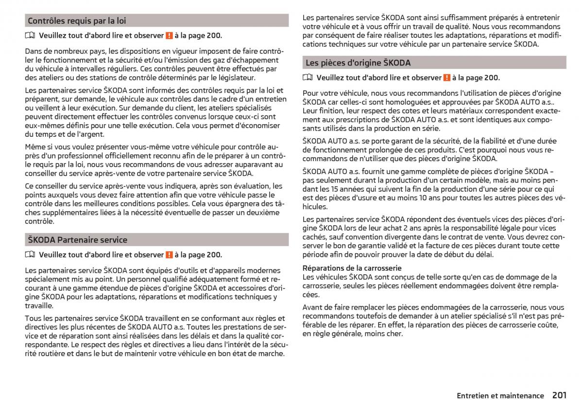 Skoda Superb III 3 manuel du proprietaire / page 203