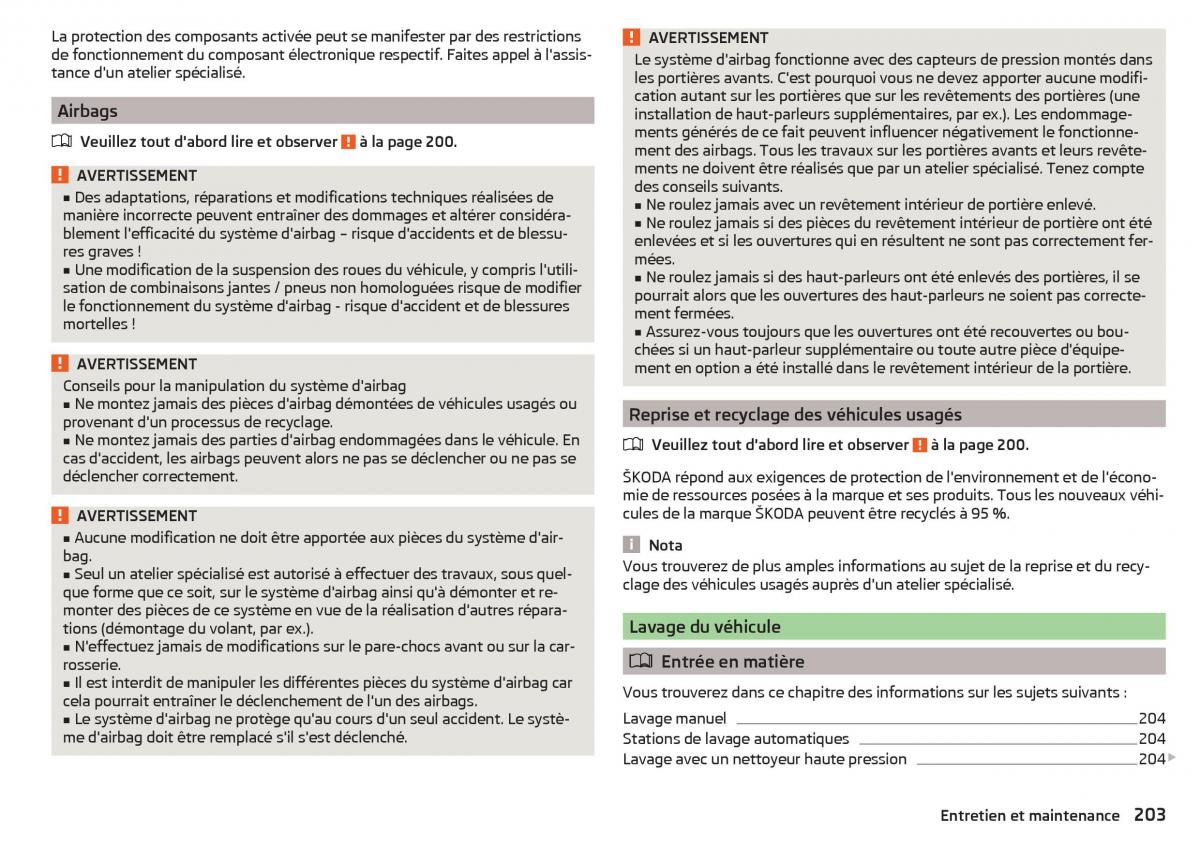 Skoda Superb III 3 manuel du proprietaire / page 205