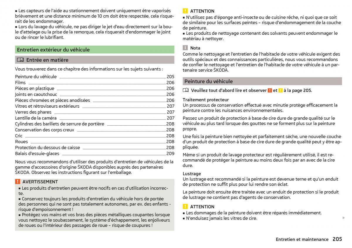 Skoda Superb III 3 manuel du proprietaire / page 207