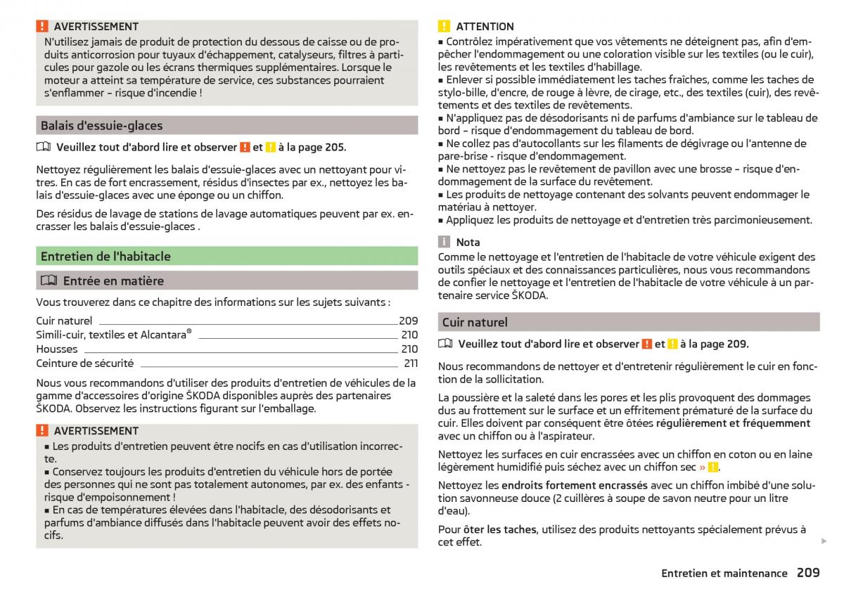 Skoda Superb III 3 manuel du proprietaire / page 211