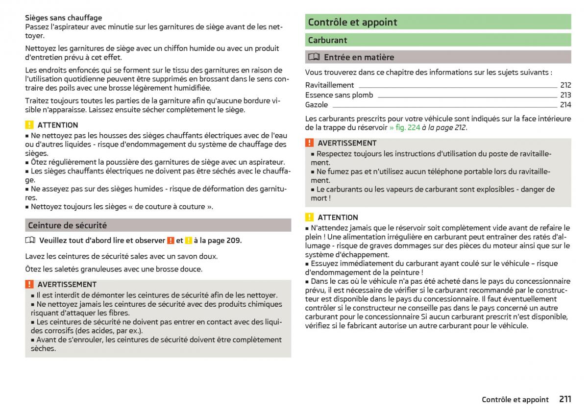 Skoda Superb III 3 manuel du proprietaire / page 213