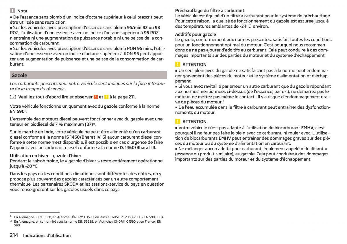 Skoda Superb III 3 manuel du proprietaire / page 216