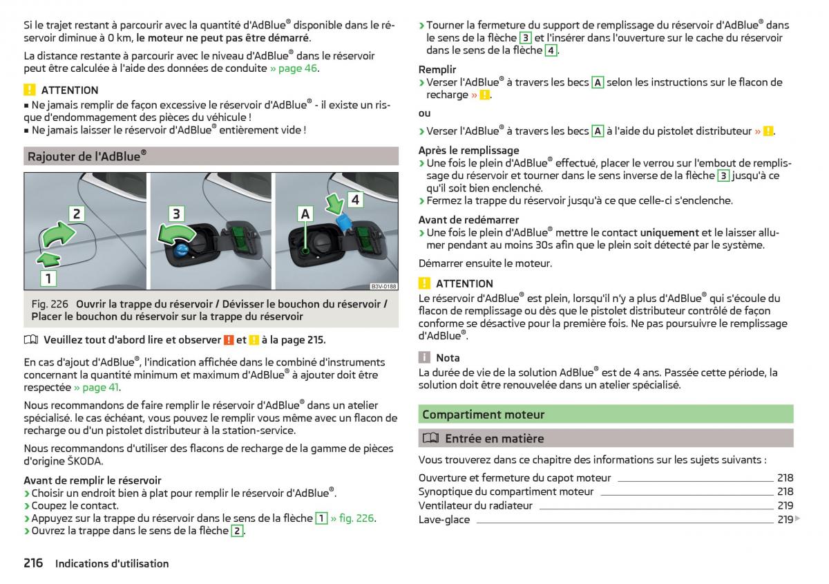 Skoda Superb III 3 manuel du proprietaire / page 218