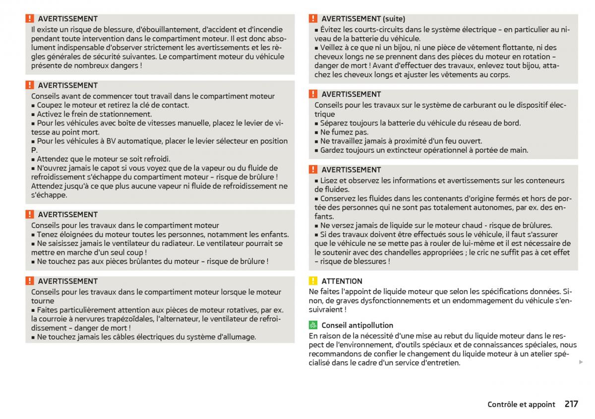 Skoda Superb III 3 manuel du proprietaire / page 219