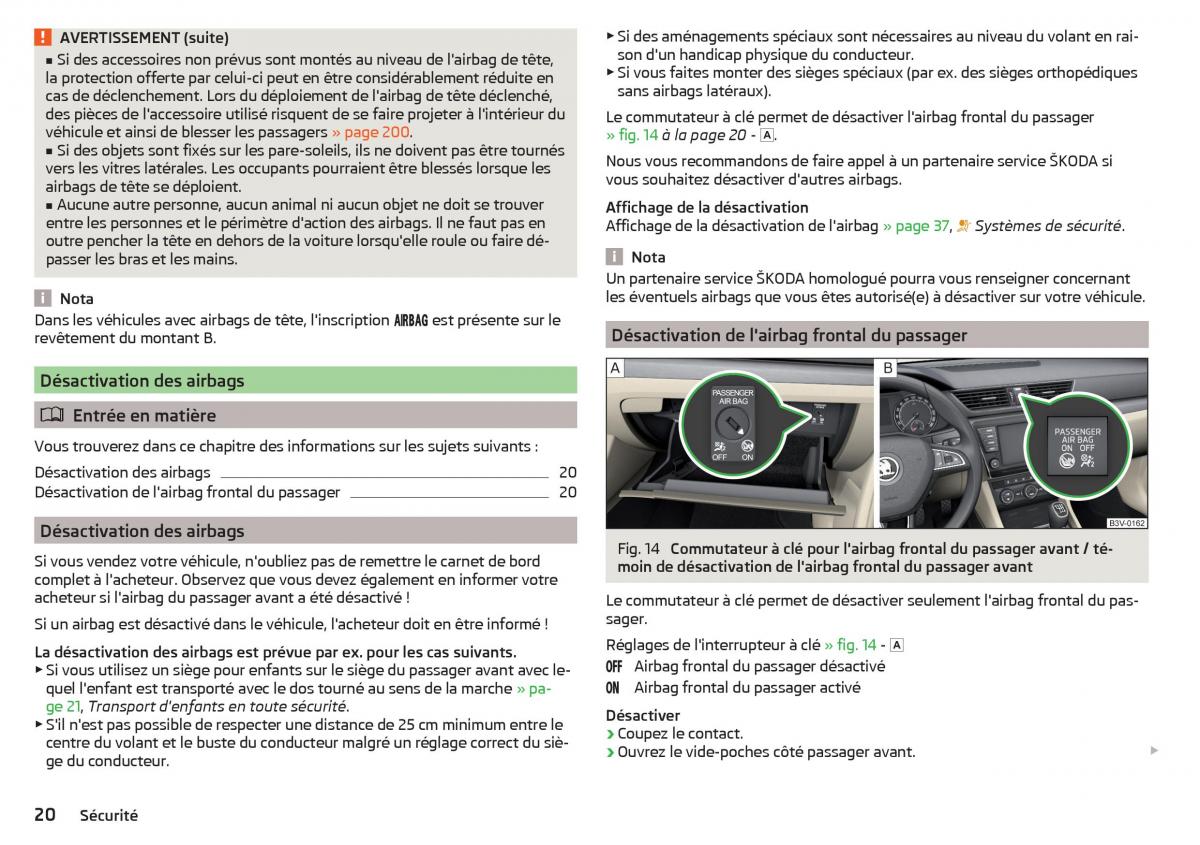 Skoda Superb III 3 manuel du proprietaire / page 22