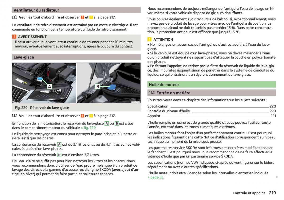 Skoda Superb III 3 manuel du proprietaire / page 221