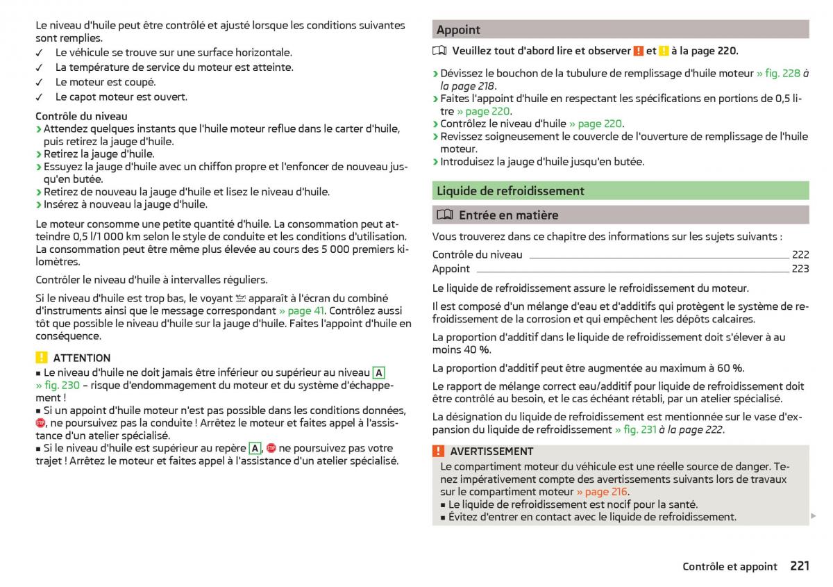 Skoda Superb III 3 manuel du proprietaire / page 223