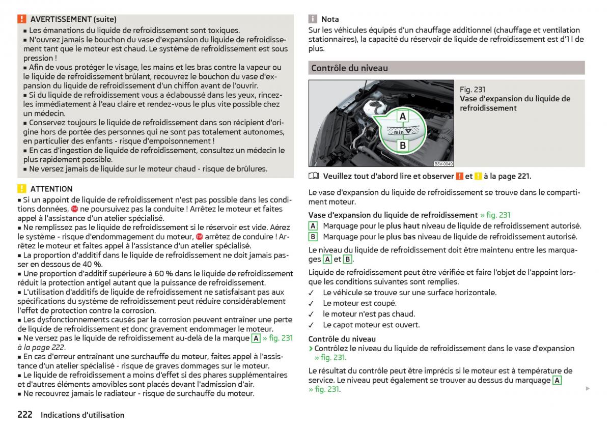 Skoda Superb III 3 manuel du proprietaire / page 224