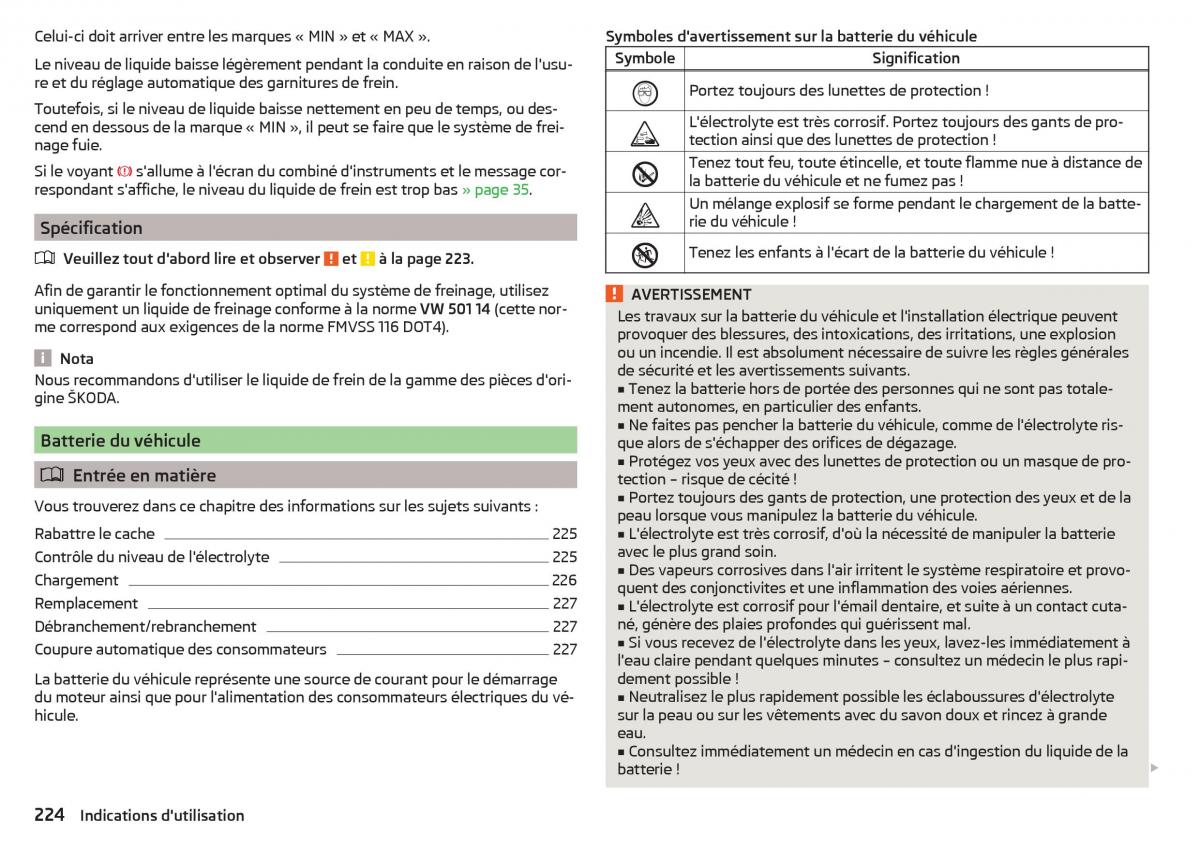 Skoda Superb III 3 manuel du proprietaire / page 226