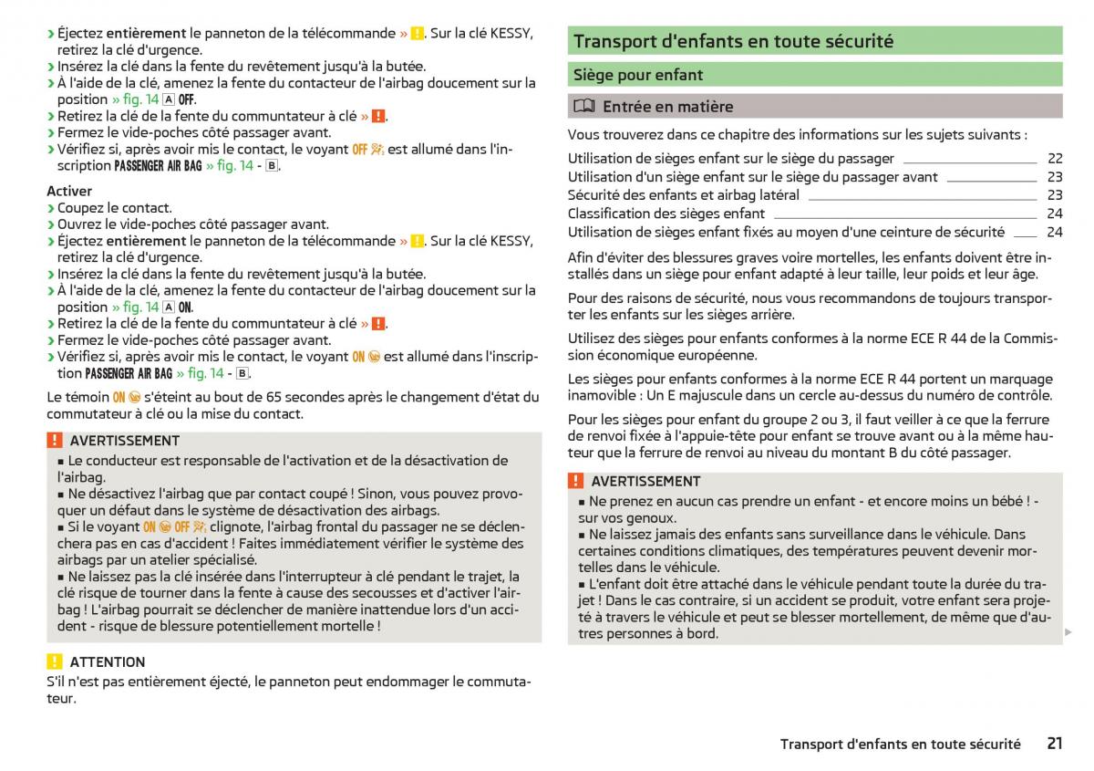 Skoda Superb III 3 manuel du proprietaire / page 23