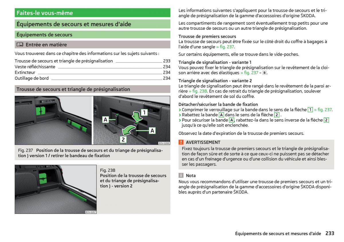 Skoda Superb III 3 manuel du proprietaire / page 235