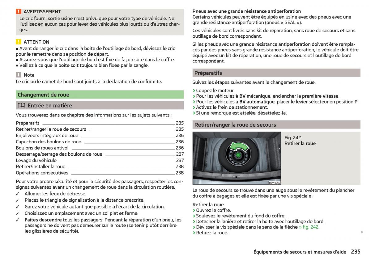 Skoda Superb III 3 manuel du proprietaire / page 237