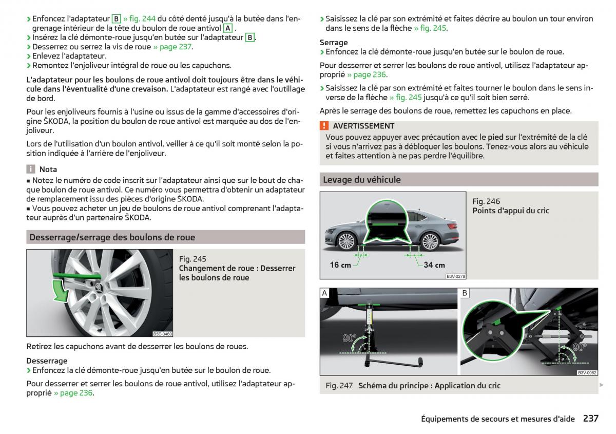 Skoda Superb III 3 manuel du proprietaire / page 239