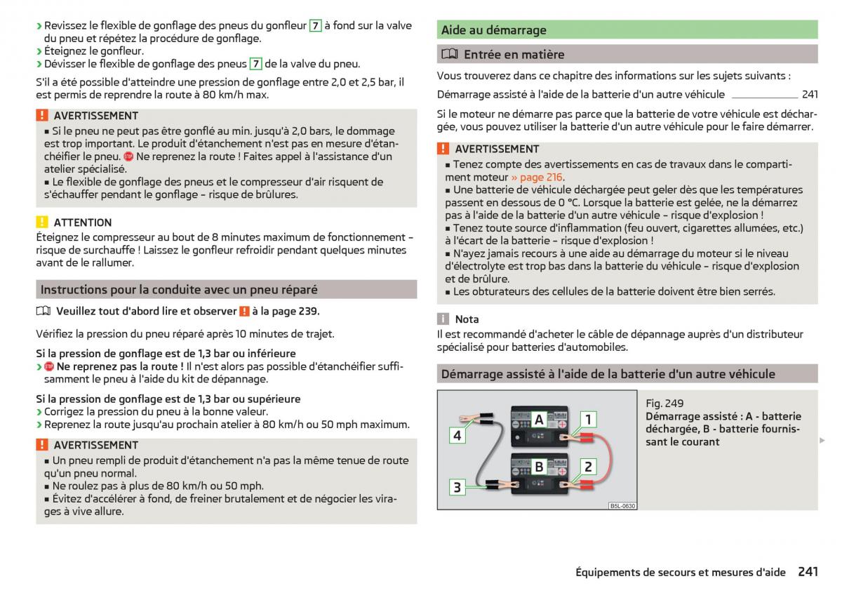 Skoda Superb III 3 manuel du proprietaire / page 243