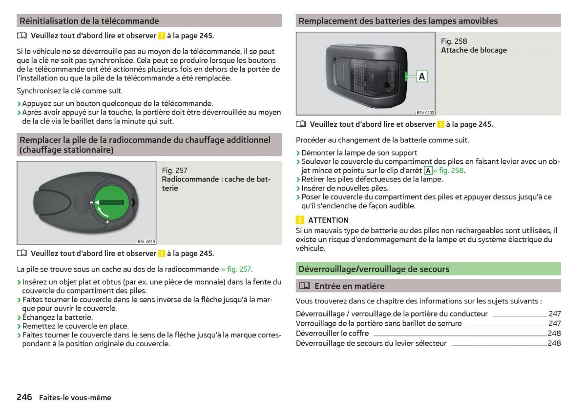 Skoda Superb III 3 manuel du proprietaire / page 248