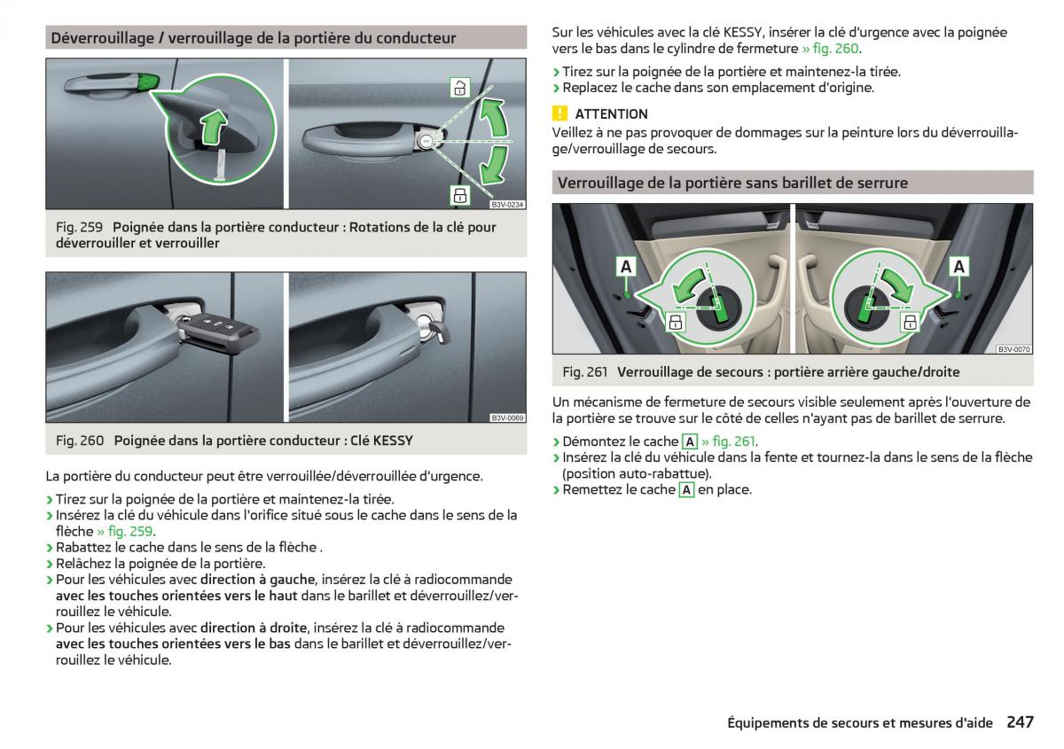 Skoda Superb III 3 manuel du proprietaire / page 249