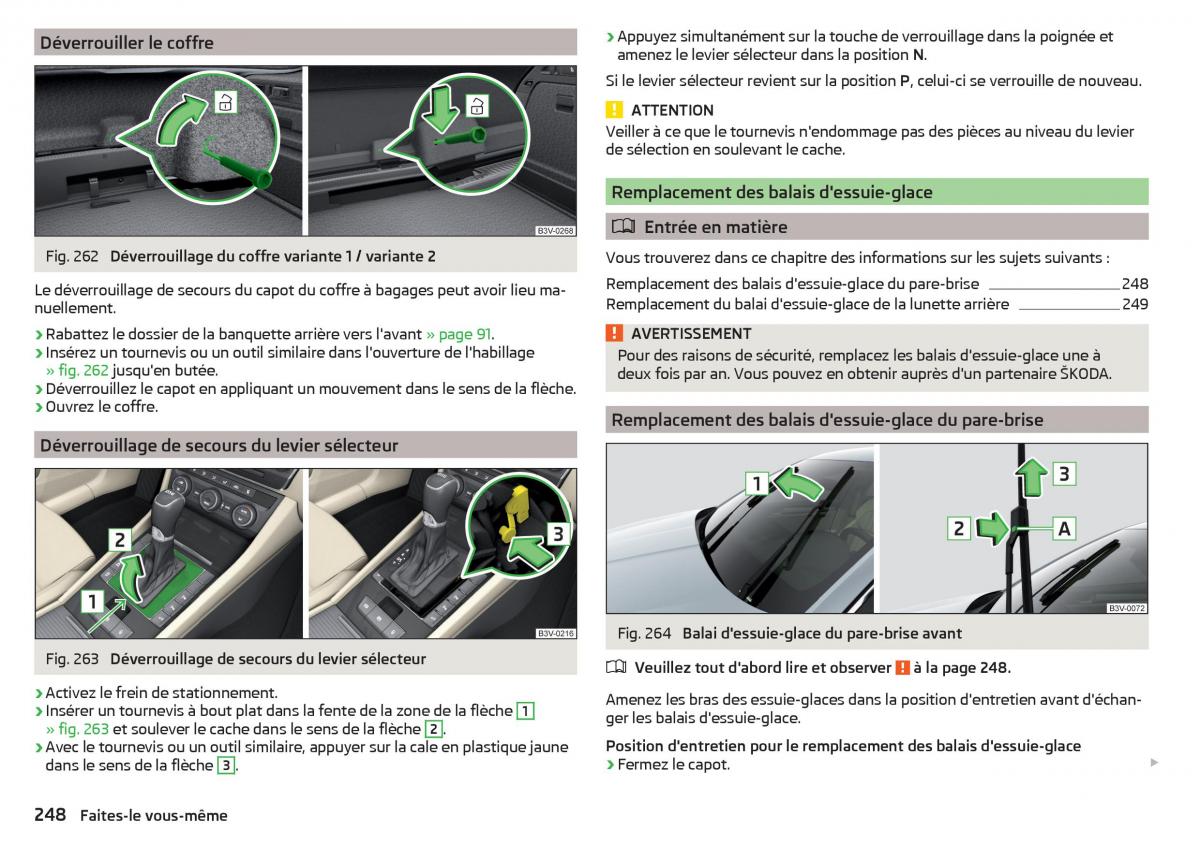 Skoda Superb III 3 manuel du proprietaire / page 250