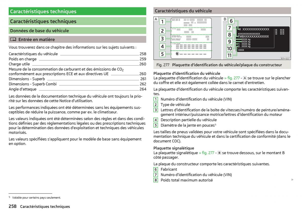 Skoda Superb III 3 manuel du proprietaire / page 260