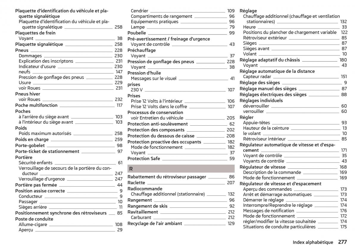 Skoda Superb III 3 manuel du proprietaire / page 279