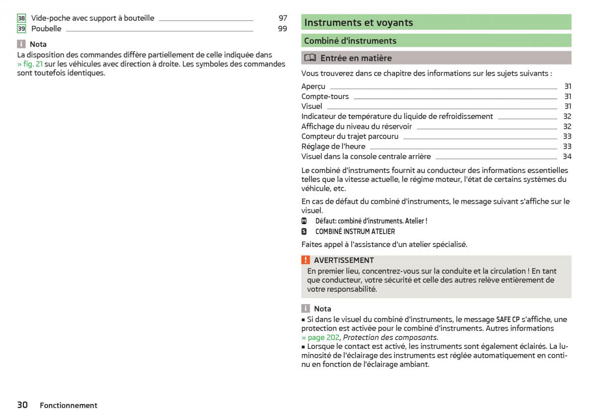 Skoda Superb III 3 manuel du proprietaire / page 32