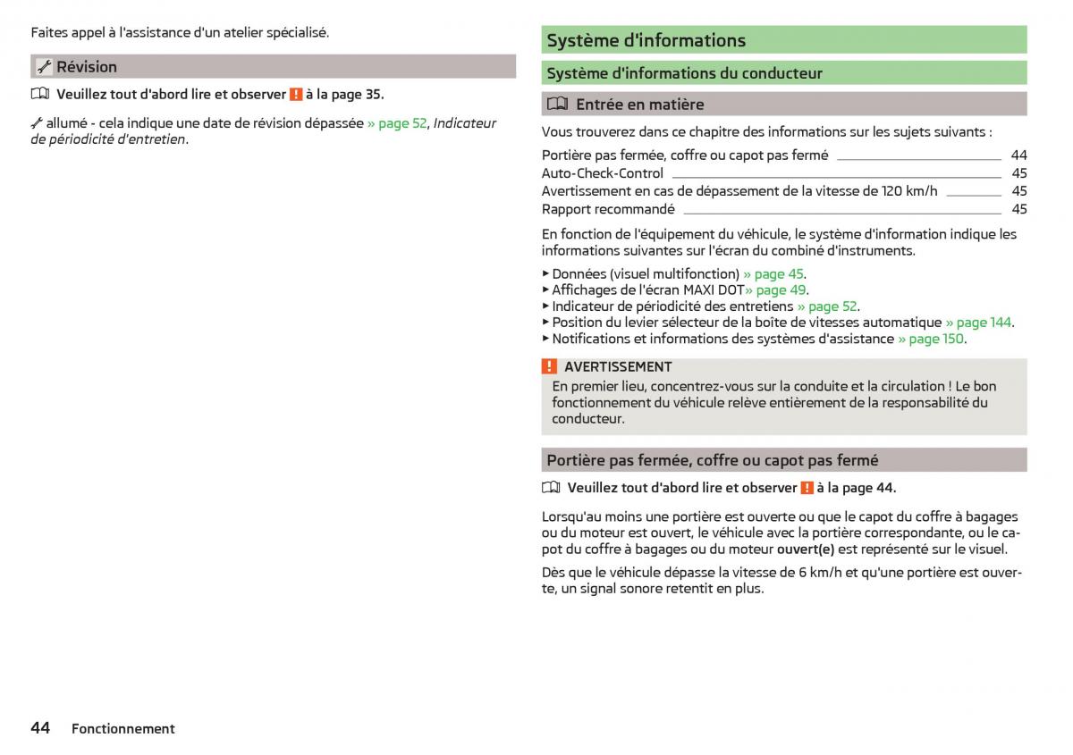 Skoda Superb III 3 manuel du proprietaire / page 46