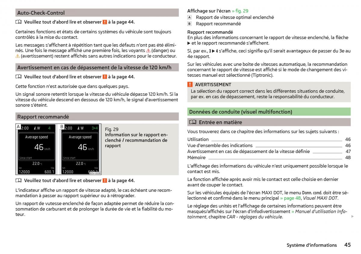 Skoda Superb III 3 manuel du proprietaire / page 47