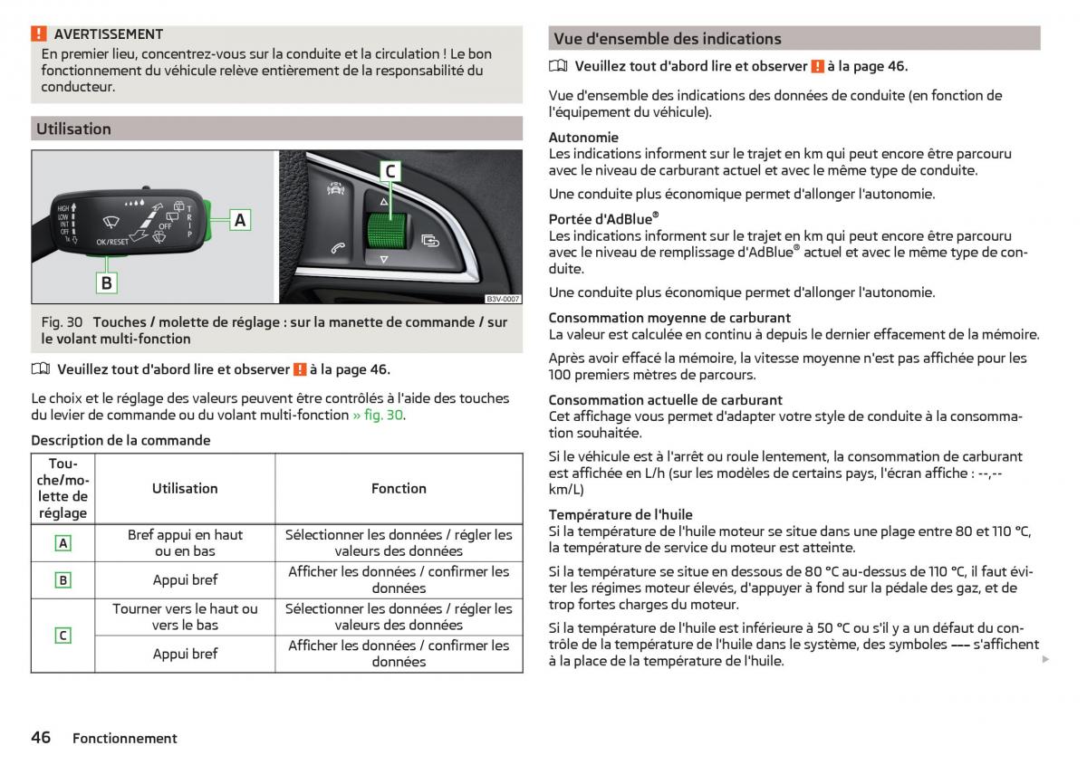 Skoda Superb III 3 manuel du proprietaire / page 48