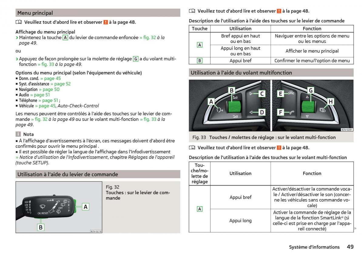 Skoda Superb III 3 manuel du proprietaire / page 51