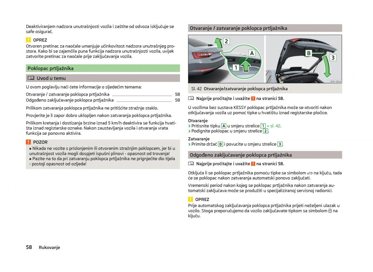 Skoda Superb III 3 vlasnicko uputstvo / page 61