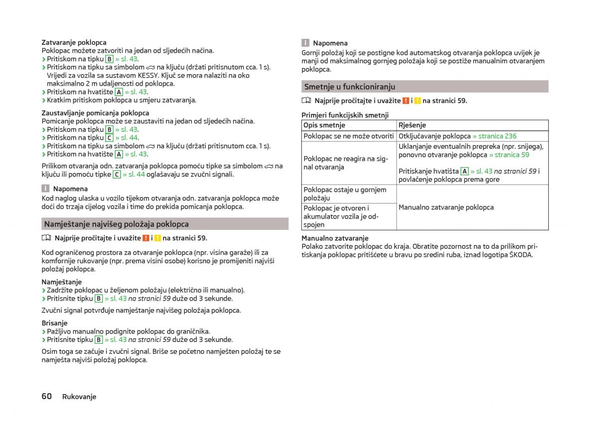 Skoda Superb III 3 vlasnicko uputstvo / page 63