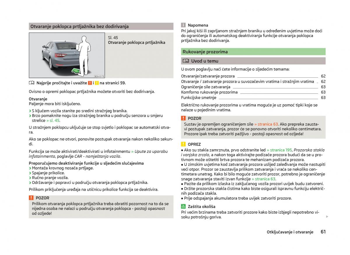 Skoda Superb III 3 vlasnicko uputstvo / page 64