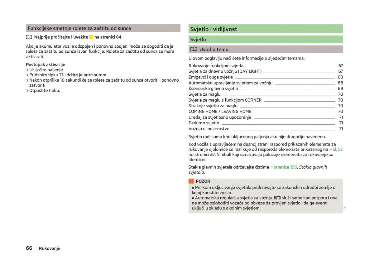 Skoda Superb III 3 vlasnicko uputstvo / page 69