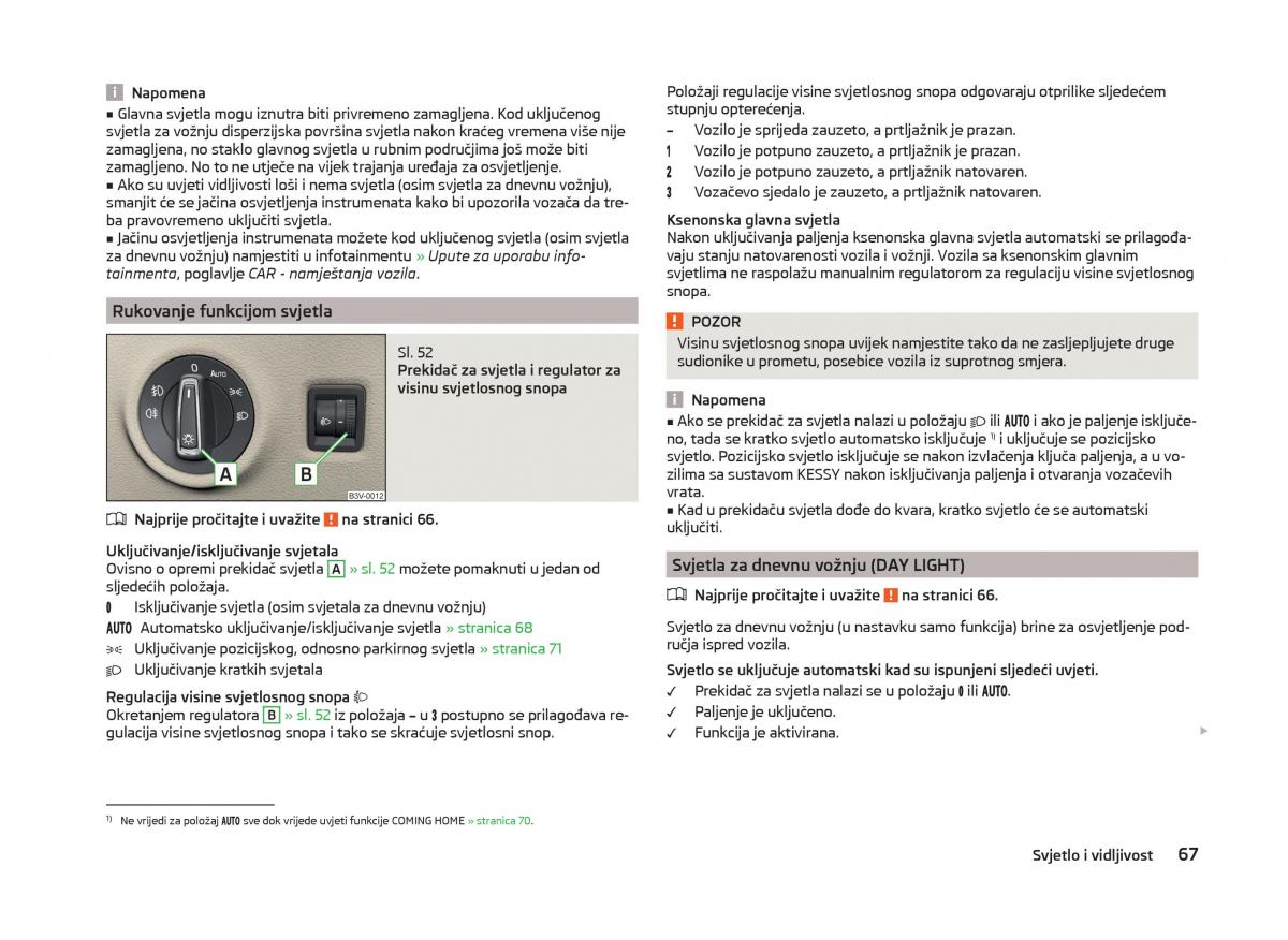 Skoda Superb III 3 vlasnicko uputstvo / page 70