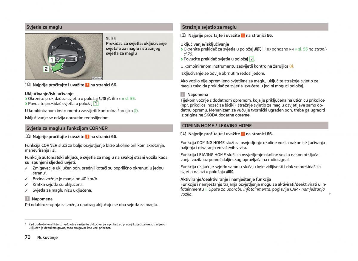 Skoda Superb III 3 vlasnicko uputstvo / page 73